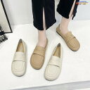 パンプス レディース シューズ ラウンドトウ ローヒール ローファー ぺたんこ フラット 痛くない 履きやすい カジュアル 通学 学生 コーデ