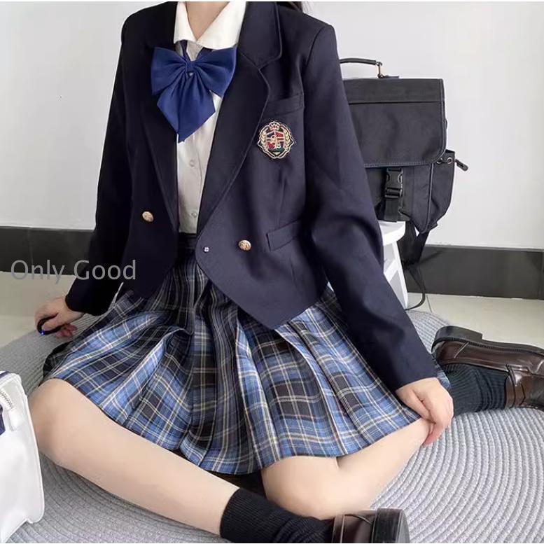 卒業式 スーツ 女の子 小学生 5点セット(ジャケット スカート シャツ リボンタイ ワッペン) 子供服 卒..