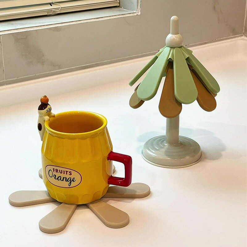 Pot Stands - 鍋敷き 耐熱マット コースター 大きめ シリコンマット 滑らない 240度 コスター ツリー おしゃれ 鍋しき 滑り止め 鉄瓶 鍋 土鍋 鉄器 キッチンツール 台所 クリスマスプレゼント お祝い便利グッズ 雑貨 シンプル インテリア クリスマスツリー