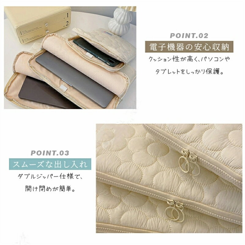 パソコンケース ノート パソコン ケース pc ケース ノート pc ケース かわいい 可愛い 花柄 花 韓国 11インチ 13.3インチ 14インチ 15.6インチ 12.4インチ 13インチ 15インチ 10.1インチ 汎用 ケース カバー バッグ A4 衝撃 耐衝撃 おしゃれ キルティング 縦 縦型 横型 厚め