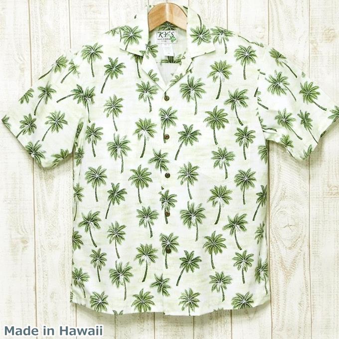 アロハシャツ ハワイ製 メンズ ライトグリーン/...の商品画像