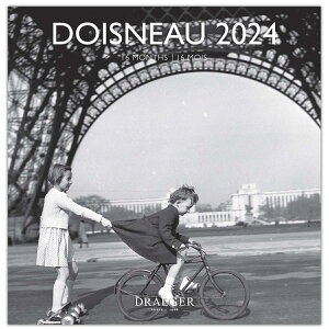 ドレジャー 2024年 ラージカレンダー DOISNEAU(ロベール・ドアノー)壁掛け モノクロ写真 スケジュール 写真 日本の祝日シール付き 輸入雑貨(79008030)