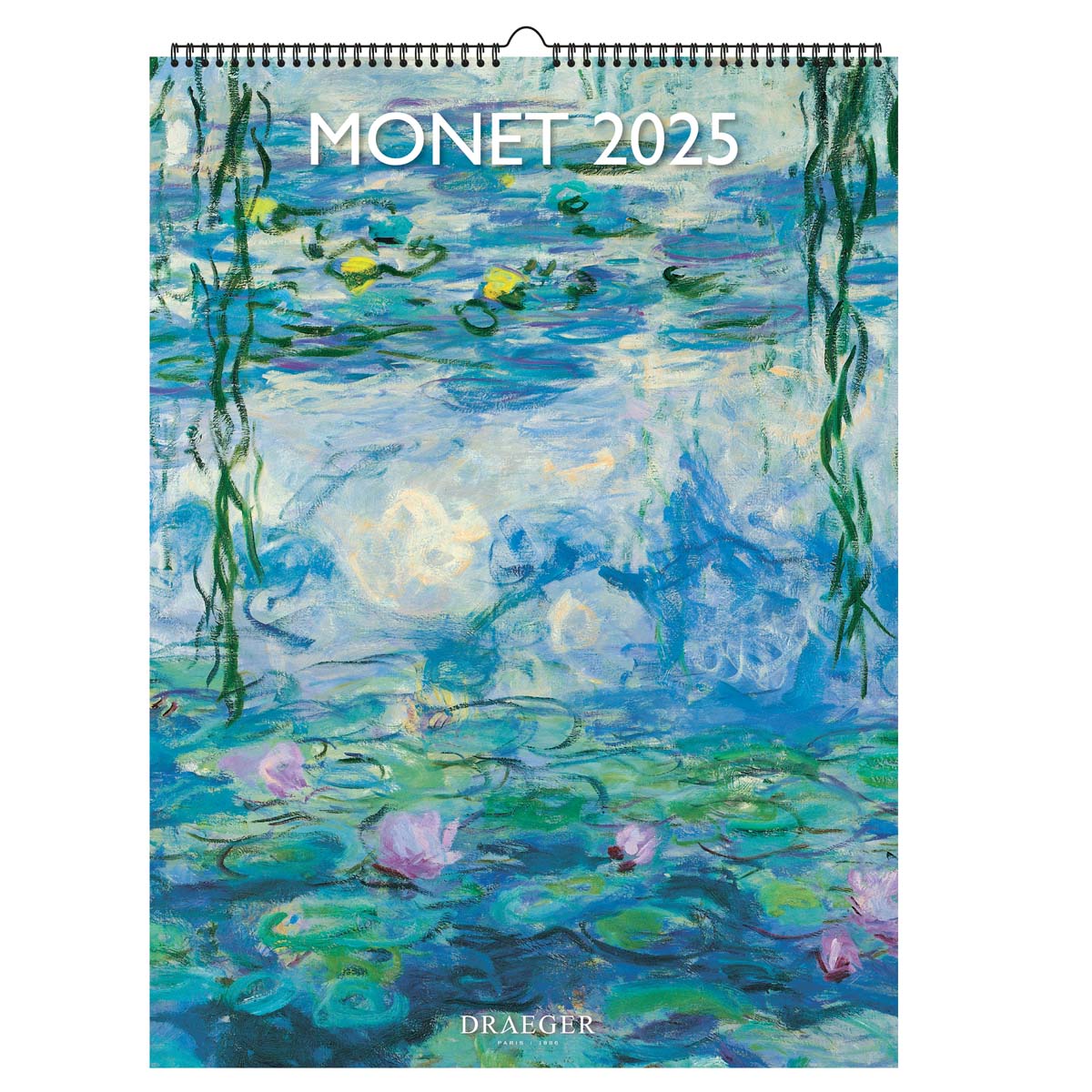 ドレジャー 2025年 ポスターカレンダー MONET 壁掛け モネ 画家 自然 アート スケジュール 写真 日本の祝日シール付き 輸入雑貨