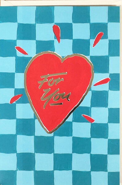 グリーティングカード【多目的】グラフィックライン「赤いハート」【封筒付き/グレー】【封筒サイズ/183×121mm】メッセージカード 箔押し加工 定型サイズ 封...