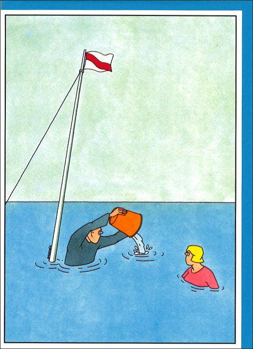 グリーティングカード 多目的 バルタック「排水中」封筒132×184mm コミカル イラスト メッセージカード 輸入雑貨(BO2-060)