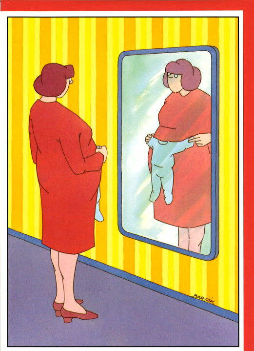 グリーティングカード 多目的 バルタック「洋服選び」封筒132×184mm コミカル イラスト メッセージカード 輸入雑貨(BO5-077)