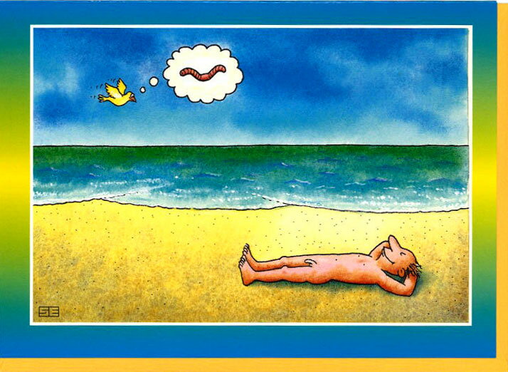 グリーティングカード 多目的 クラウドクックーランド「毛虫」 封筒132×184mm コミカル イラスト メッセージカード 輸入雑貨(CCL-19)