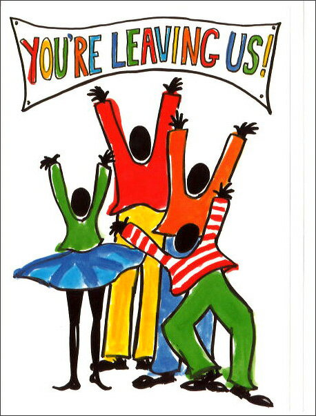 グリーティングカード 多目的 JIVE「YOU'RE LEAVING US」 封筒110×152mm 人物 抽象画 メッセージカード 定形サイズ 輸入雑貨(JG...