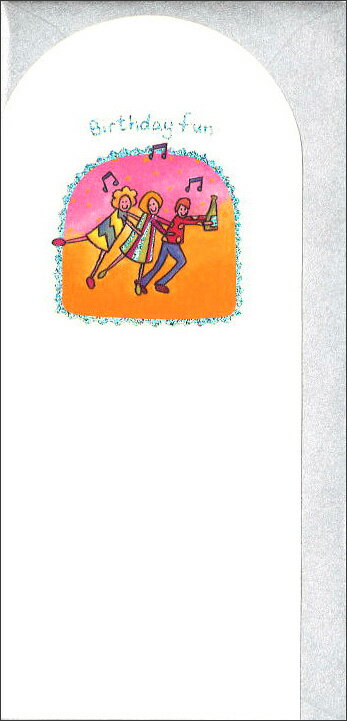 グリーティングカード 誕生日 バースデー「Birthday fun」 封筒183×90mm メッセージカード ラメ入り 定型サイズ 輸入雑貨(LHSC405)