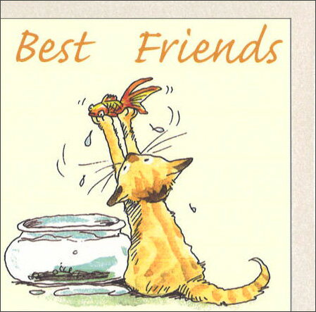 ミニグリーティングカード 多目的「ベストフレンド」 封筒75×75mm メッセージカード 動物 ギフト 誕生日(MM8)
