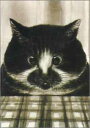 ミニグリーティングカード ひとことカード 多目的 中浜稔「狙っている猫」 猫墨絵作家 アート ほっこりシリーズ 贈り物 ギフト(HKMN-034)