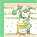 ミニグリーティングカード 多目的 山田雨月「着ぐるみの女の子」 58×60mm イラスト メッセージカード 封筒付き 小さい