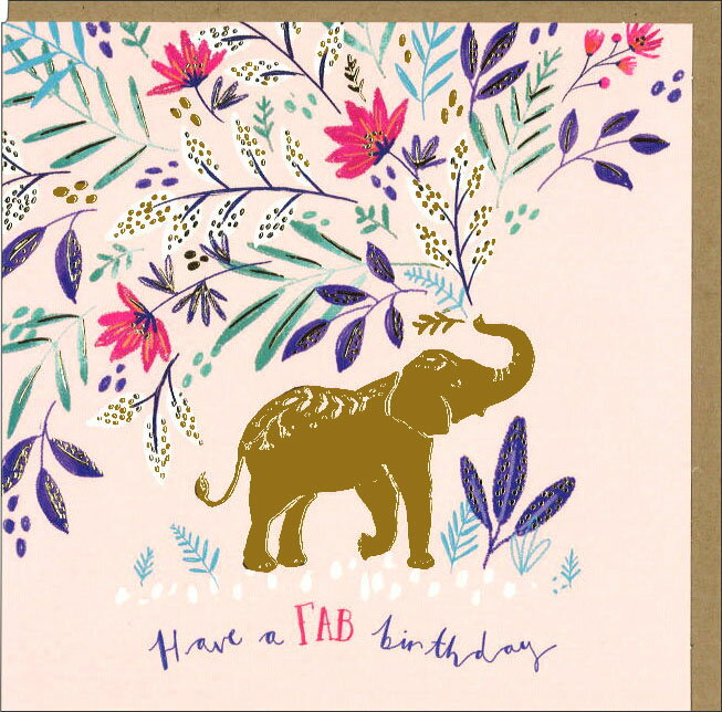 グリーティングカード 誕生日 バースデー「バースデーエレファント」 封筒165×165mm メッセージカード おしゃれ ギフト(CISE1066)