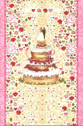 メッセージカード 結婚祝い グリーティングカード 結婚祝い「ウェディングケーキ」 結婚式 封筒120×180mm 定形サイズ メッセージカード