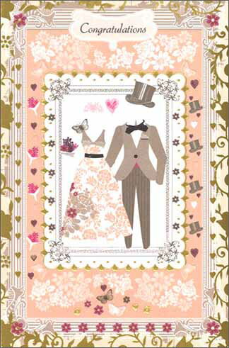 メッセージカード 結婚祝い グリーティングカード 結婚祝い「カップル」 封筒120×180mm 定形サイズ メッセージカード