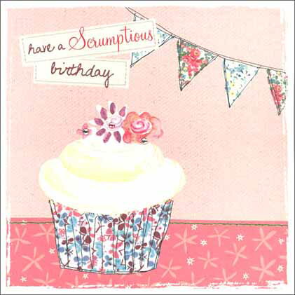 グリーティングカード【誕生日/バースデー】「カップケーキ」【封筒/155×155mm】【カード/150×150mm】..