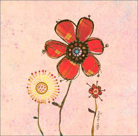 グリーティングカード【誕生日/バースデー】「花」【封筒/165×165mm】【封筒の色/白】【中面「happy birthday」】【箔押し加工あり】