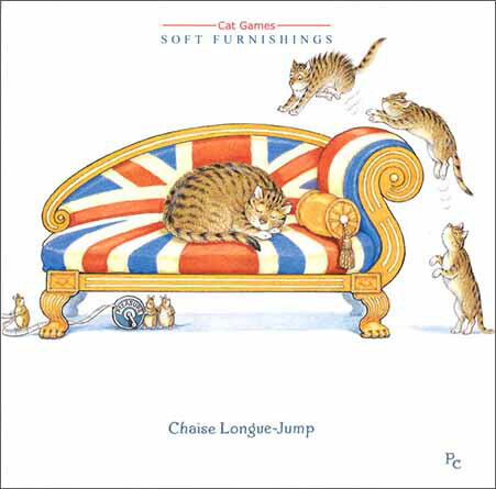 グリーティングカード 多目的 ピーター・クロスシリーズ「ジャンプする猫と寝ている猫とメジャーを持ったねずみ」 封筒163×163mm 動物 メッセージカード ギ...