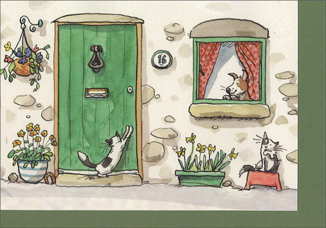 グリーティングカード 多目的「おとなりさん」封筒115×162mm 定形サイズ 動物 イラスト 絵本 メッセー..