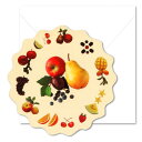 グリーティングカード 多目的 フォトマニーハグルマ「フルーツ」150×150mm ダイカット イラスト メッセージカード