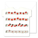 グリーティングカード 多目的 フォトマニーTシャツ「音符」150×150mm ダイカット イラスト メッセージカード