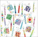 グリーティングカード 誕生日「ロウソクとプレゼント」封筒170×170mm メッセージカード イラスト