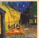 グリーティングカード 多目的 アート ゴッホ「夜のカフェテラス」 封筒135×135 mm 箔押し加工 メッセージカード ギフト(LMS70027)