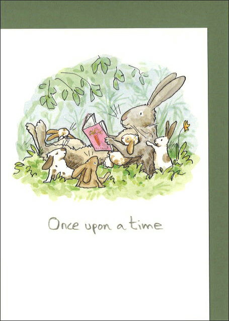 グリーティングカード 多目的「昔々...」 封筒115×162mm 定形サイズ 動物 イラスト 絵本 メッセージカード TWO BAD MICEうさぎ イラスト 絵本 メッセージカード(M345)