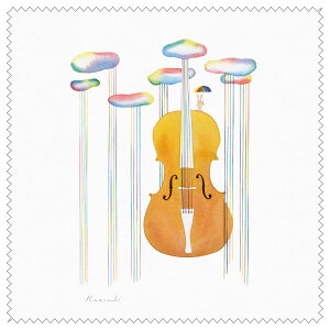 メガネ拭き クリーニングクロス イラスト 山田和明「無伴奏チェロ組曲」 150×150mm レンズクリーナー ミュージック 絵本作家 贈り物 かわいい おしゃれ 動物 楽器