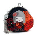 Kimmidoll がま口小銭入れ チェーンストラップ付き 日本式財布 こけし柄 母の日 ギフト キミドール(TOMONA/トモナ)