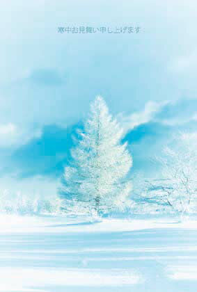 ポストカード3枚セット 寒中見舞い「アイスミントブルーの天使」(長野県 霧ヶ峰高原 八島ヶ原湿原)冬 郵便はがき メッセージカード 写真面筆記可(KM010)