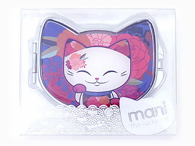 楽天市場 コンパクトミラー 招き猫 Manicat マニキャット Mf071 拡大鏡付き手鏡 小さい ネコ型 ロゴ入り 金運 縁起物 かわいい おしゃれ お化粧直し 普段使い 旅行 ギフト プレゼント 輸入雑貨 日用品 ユージニア 楽天市場店