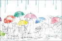 ポストカード イラスト かわいみな「あめふり」100×150mm 梅雨見舞い 郵便はがき メッセージカード イラストレーター かわいい