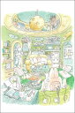 ポストカード イラスト かわいみな「月とうさぎの部屋」100×150mm 郵便はがき メッセージカード イラストレーター かわいい(MK-023)