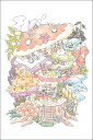 ポストカード イラスト かわいみな「キノコの家」100×150mm 郵便はがき メッセージカード イラストレーター かわいい(MK-025)