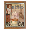「Latte/パリ」イラスト入り額縁【カーキステイン】壁掛けフレーム イラスト オフィス インテリア 卒業祝い(FR-136-22384)