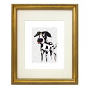 貼り絵「イヌ/犬」イラスト入り額縁【ロイヤルゴールド】壁掛けフレーム 動物 オフィス インテリア 卒業祝い(FR-MX8639)
