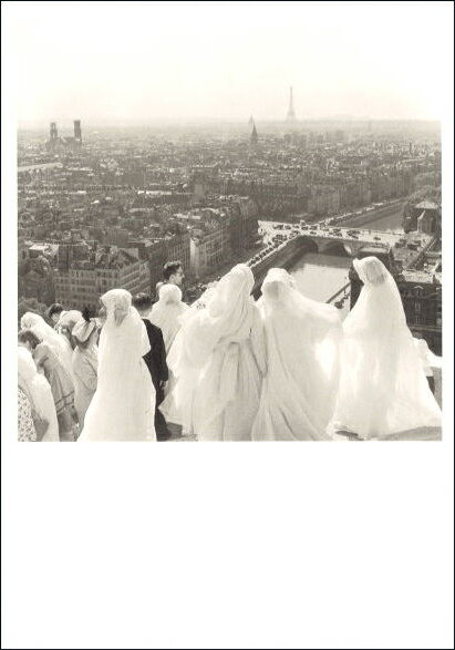 ポストカード モノクロ写真 ドアノー「コミュニケーション」105×150mm メッセージカード 郵便はがき ビンテージ ヴィンテージ 年代物