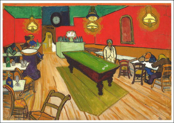 ポストカード アート ゴッホ「アルルの夜のカフェ」105×148mm 名画 メッセージメッセージカード 郵便はがき コレクション(VD7434)