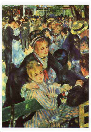 ポストカード アート ルノワール「ムーラン・ド・ギャレット」105×150mm 名画 メッセージカード 郵便はがき コレクション(HZN857)