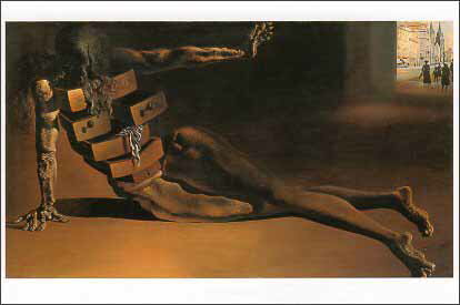 ポストカード アート ダリ「人間の形をしたキャビネット」105×148mm 名画 メッセージカード 郵便はがき コレクション(VD3439)