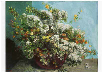 ポストカード アート クールベ「咲き誇る花」105×148mm 名画 メッセージカード 郵便はがき コレクショ..