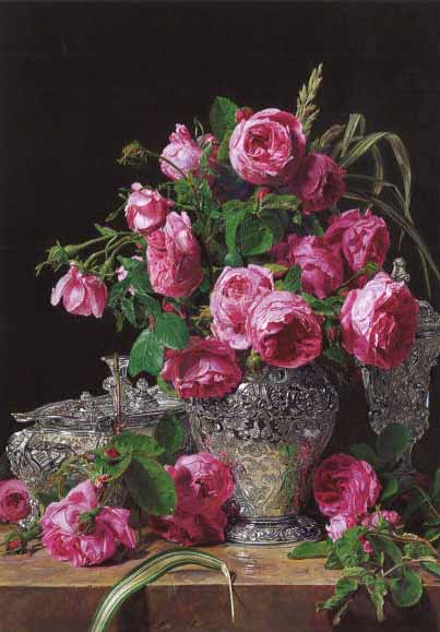 ポストカード アート ヴァルトミュラー「バラ」105×148mm 名画 花 メッセージカード 郵便はがき コレク..