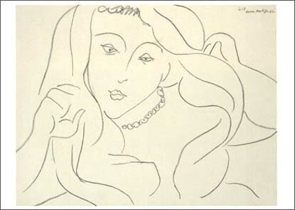 ポストカード アート マティス「ベールを被った若い女性」105×148mm 名画 メッセージカード 郵便はがき..