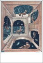 ポストカード アート エッシャー「もう一つの世界」105×150mm 名画 メッセージカード 郵便はがき コレクション(BK2440)
