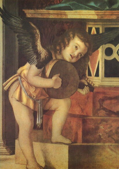 ポストカード アート ベッリーニ「聖母子の即位」105×150mm 郵便はがき メッセージカード コレクション(HZN2715)