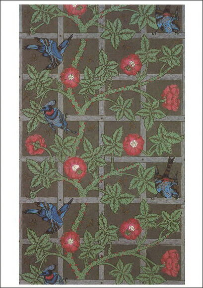 ポストカード アート ウィリアムモリス「トレリス」105×148mm 名画 花 メッセージカード 郵便はがき コレクション(VD2885)