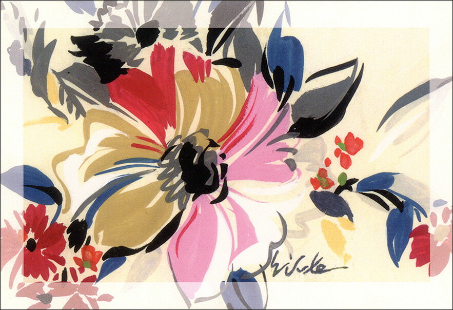 乐天商城 - ポストカード アート 長谷川英助「花」103×150mm 花柄 郵便はがき メッセージカード 母の日 クリアニス加工
