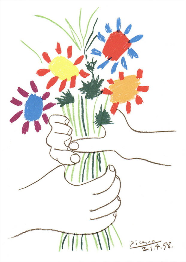 ポストカード アート ピカソ「花束」105×148mm 名画 郵便はがき コレクション