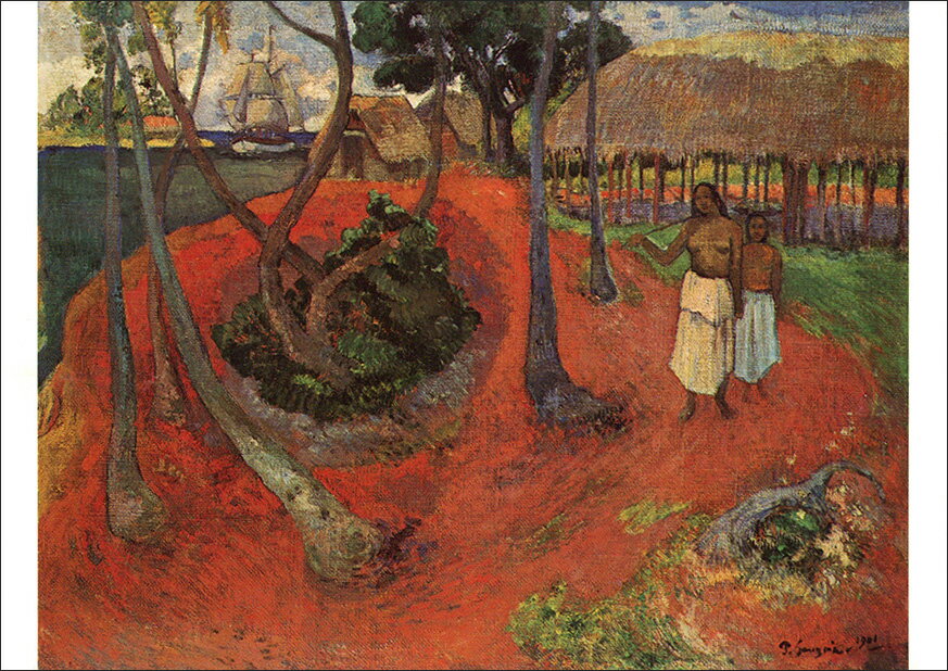 ポストカード アート ゴーギャン「タヒチの牧歌」105×148mm 名画 メッセージカード 郵便はがき コレク..